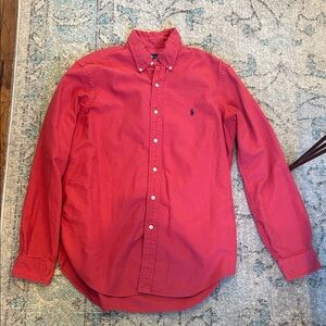 Ralph Lauren Men's Vibrant Red Button Down Shirt